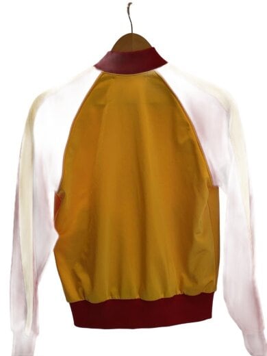 商品画像：AD2005/ロゴ刺繍バイカラートラックジャケットブルゾン/M/ポリエステル/イエロー/無地/RU- 2