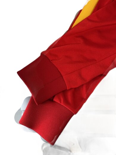 商品画像：AD2005/ロゴ刺繍バイカラートラックジャケットブルゾン/M/ポリエステル/イエロー/無地/RU- 6