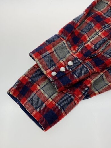 商品画像：70S/ネルシャツ/L/アクリル/RED/チェック 4