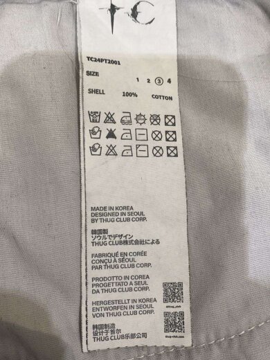 画像：Thug Clubボトム/3/コットン/BLK/TC24PT20016