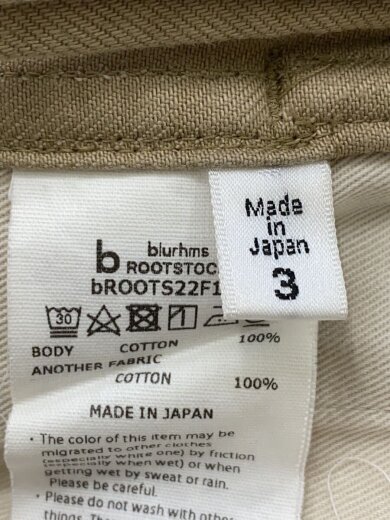 画像：BLURHMSボトム/3/コットン/BEG/BROOTS22F135