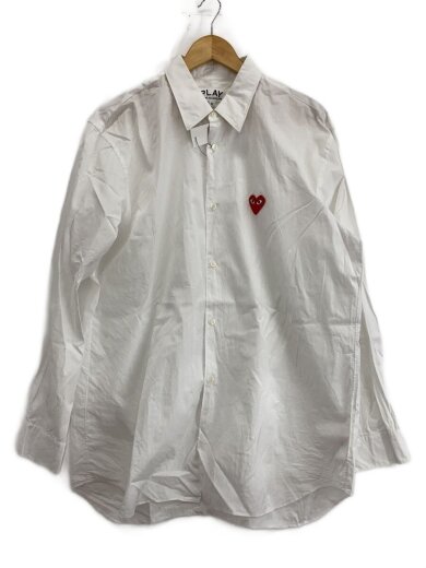 商品画像：Shirt With Red Emblem/長袖シャツ/XL/コットン/WHT/AX-B002 1