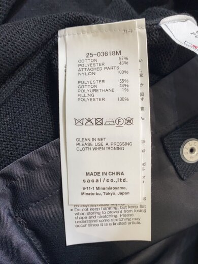 商品画像：Nylon Twill Knit Blousonニット・セーター(薄手)/2/--/BLK/無地/25-036 4