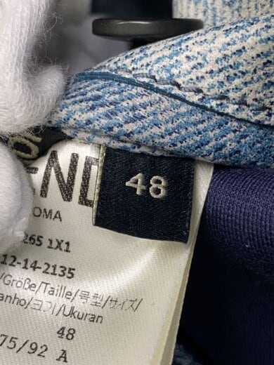 商品画像：トロンプルイユレザージャケット/48/羊革/BLU/総柄/PR12-14-2135 4