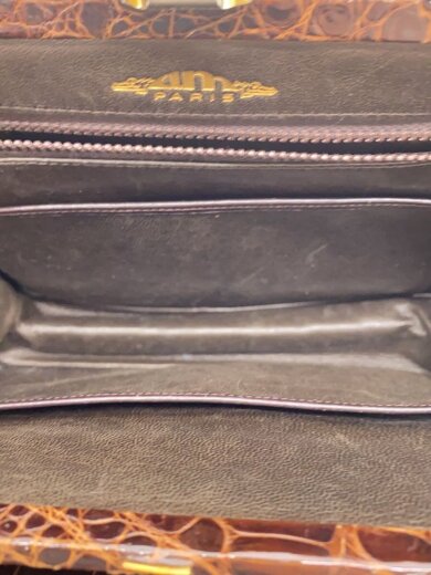 商品画像：amparis/クロコ/ハンドバッグ/BRW/無地 7