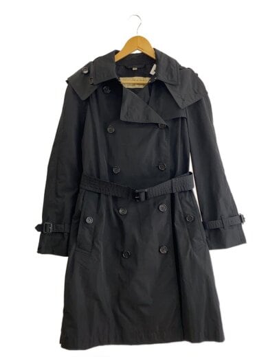 商品画像：フーデッドトレンチコート/コート/40/ポリエステル/BLK/無地/4062461 1