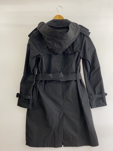 商品画像：フーデッドトレンチコート/コート/40/ポリエステル/BLK/無地/4062461 2