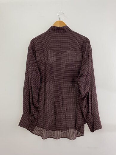 商品画像：SHEER WESTERN SHIRTS/長袖シャツ/S/レーヨン/BRW/チェック/800-5150076 2