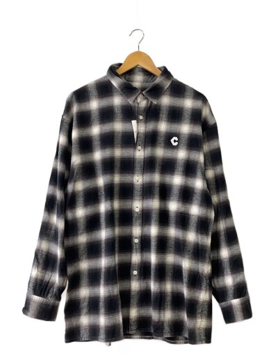 商品画像：長袖シャツ/XL/コットン/BLK/オンブレCK/CR-SH-0018// 1