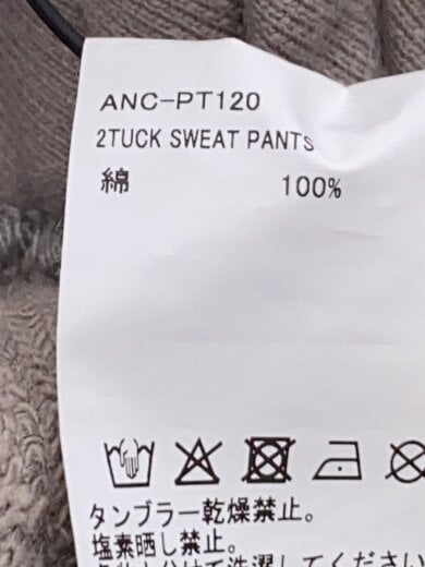 商品画像：2TUCK SWEAT PANTS/1/コットン/BEG/ANC-PT120 5