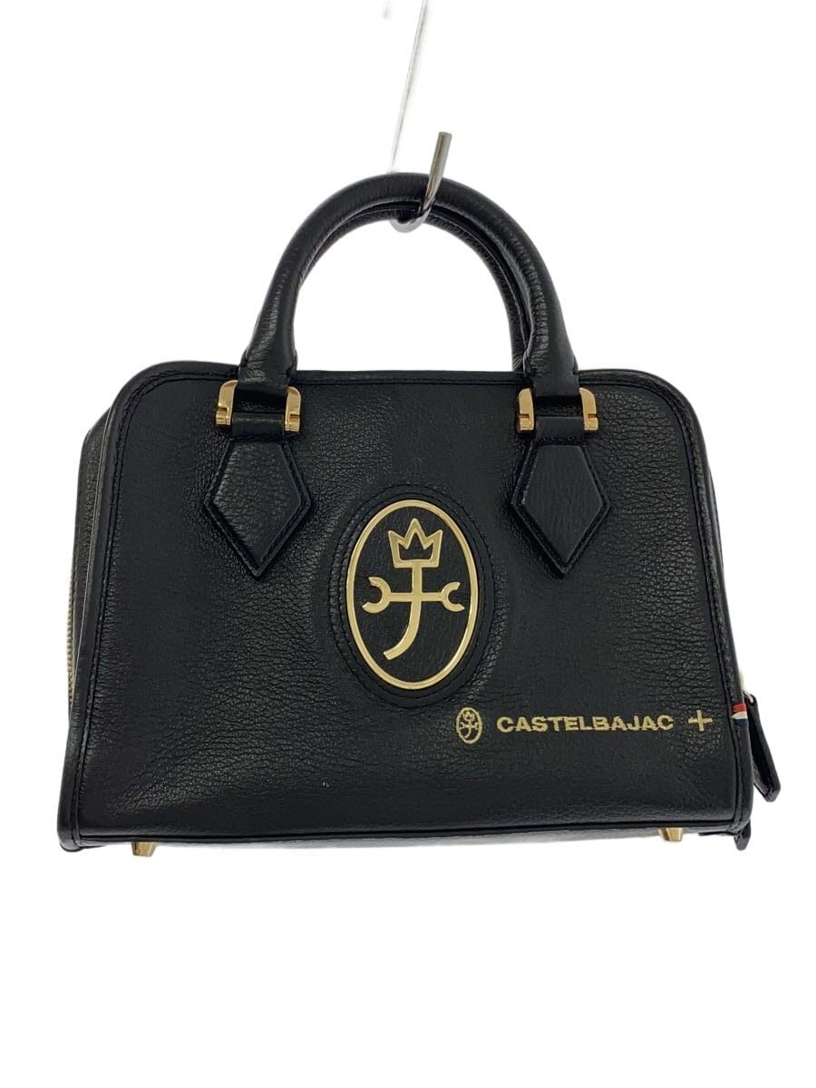 CASTELBAJAC / ハンドバッグ/ミニブリーフケース/レザー/BLK/無地