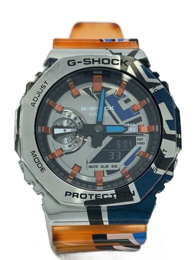 商品画像：クォーツ腕時計_G-SHOCK/デジアナ/ラバー/SLV/ORN/SS 1