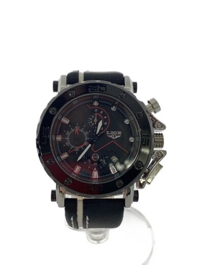 商品画像：LEGE/クォーツ腕時計/アナログ/レザー/BLK/BLK 1