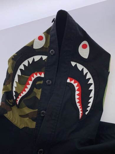 商品画像：長袖シャツ/L/コットン/BLK/無地/001SHD801015X// 7