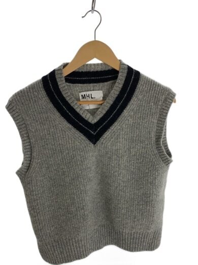 商品画像：TOUGH WOOL RIB VEST/2/ウール/GRY/無地/595-4261501/24AW 1