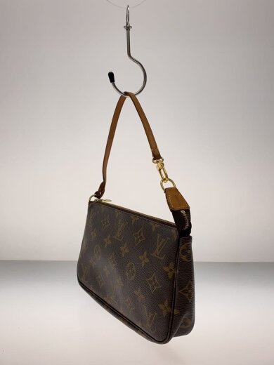 商品画像：1)ポシェット・アクセソワール_モノグラム・キャンバス_BRW/PVC/BRW// 2