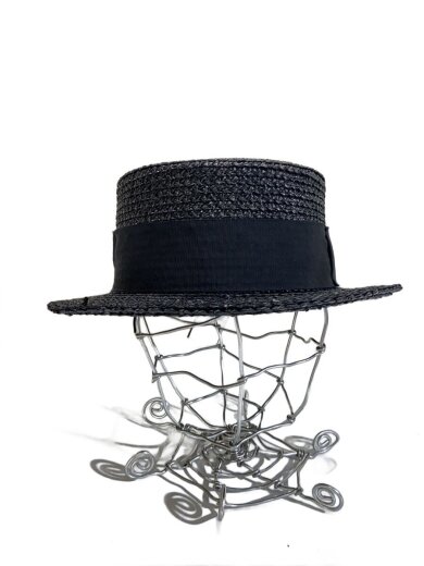 商品画像：ストローハット/--/BLK/無地/メンズ 1