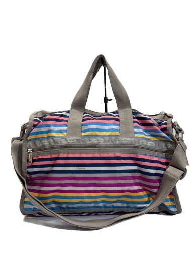 商品画像：ボストンバッグ/ポリエステル/マルチカラー/ストライプ 1