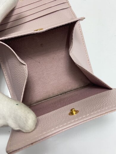 商品画像：2つ折り財布/フェイクレザー/PNK/無地/レディース 5