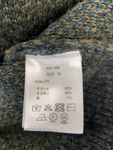 商品画像：カーディガン(厚手)/M/アクリル/GRY/チェック/KN-368 4