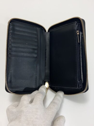 商品画像：2つ折り財布/レザー/BLK/無地/メンズ 4