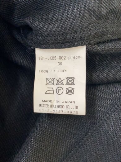 商品画像：半袖シャツ/36/リネン/BLK/無地/181-JK05-002 4