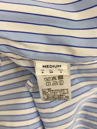 商品画像：長袖シャツ/M/コットン/BLU/ストライプ/1611-2-992485 4