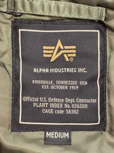 画像：ALPHA INDUSTRIESフライトジャケット/M/ナイロン/KHK/20024-76//3