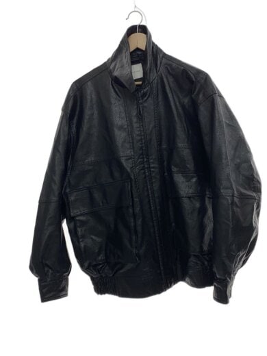 商品画像：レザージャケット・ブルゾン/M/フェイクレザー/BLK/無地/1051248901859 1