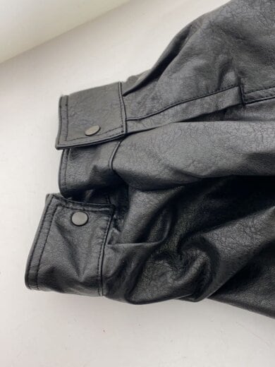 商品画像：レザージャケット・ブルゾン/M/フェイクレザー/BLK/無地/1051248901859 6