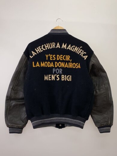 画像：MEN’S BIGIスタジャン/L/ウール/BLK/無地2