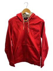 ジップパーカー/--/コットン/RED/無地/hkk-002-04