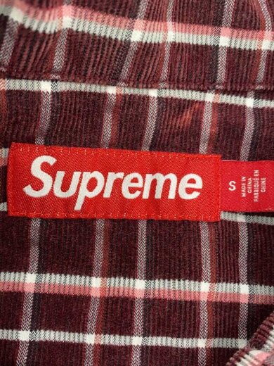 商品画像：23AW/Plaid Corduroy Half Zip S/S Shirt/S/ポリエステル/RED/チェック// 3