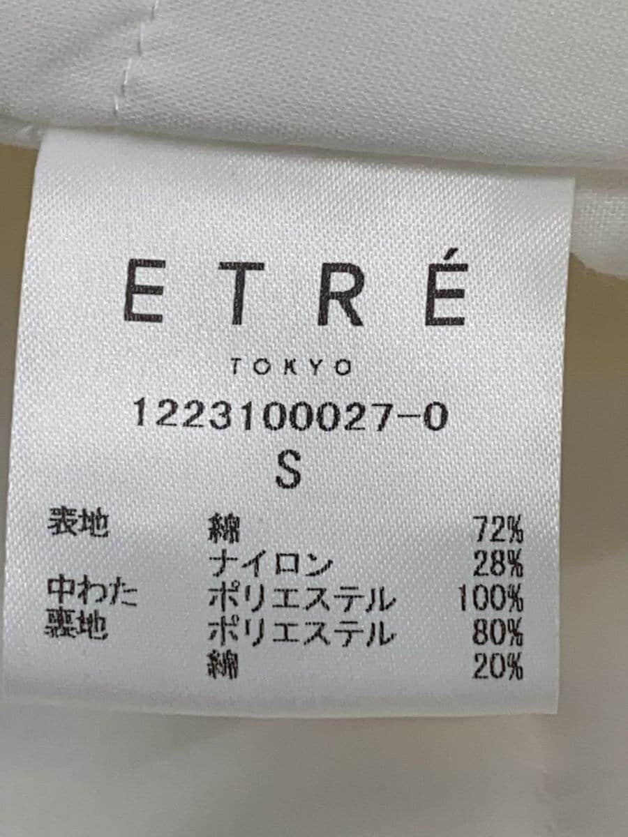 ETRE TOKYO / ブルゾン/S/コットン/WHT/無地/122310027-0