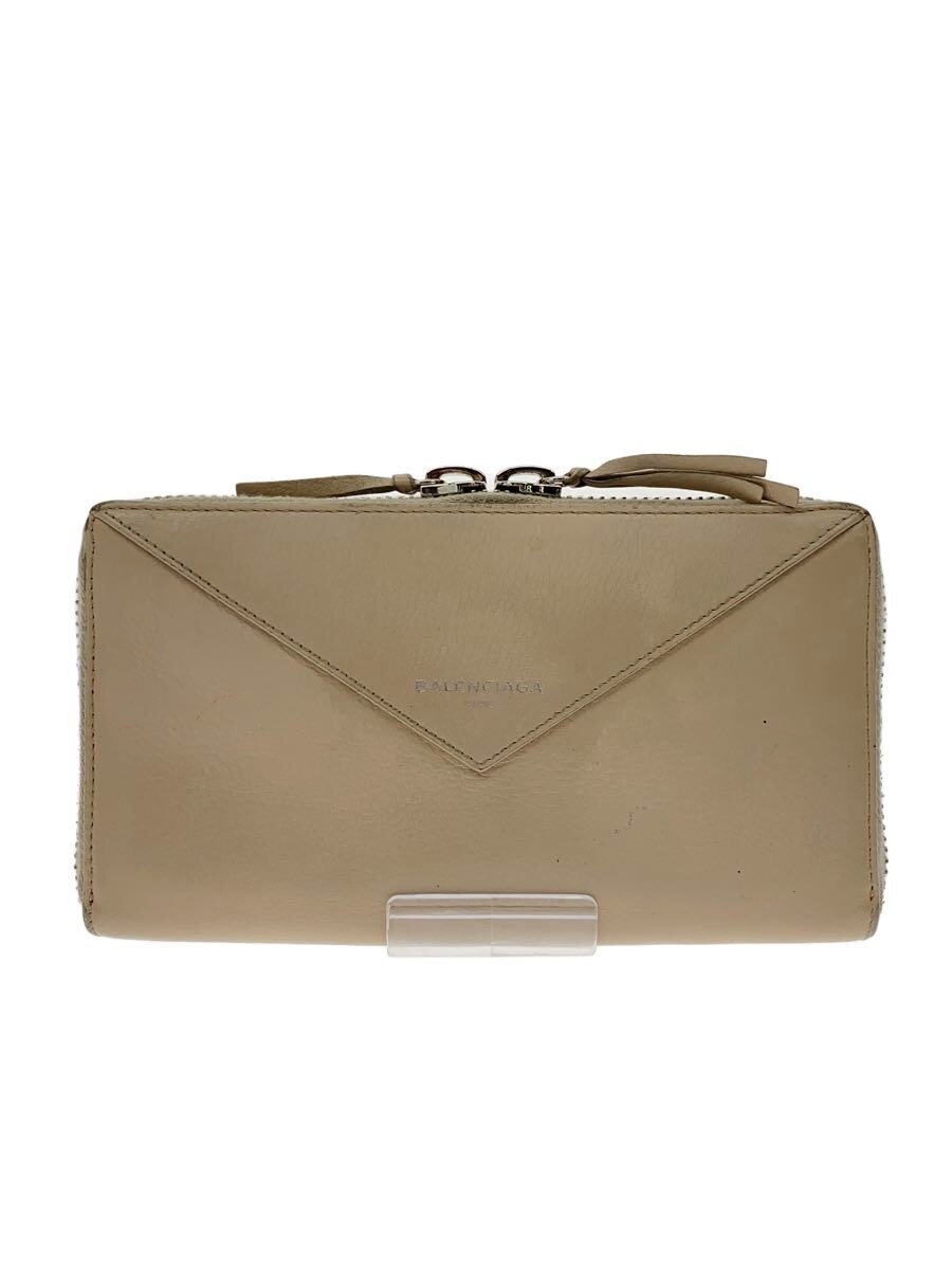 BALENCIAGA / 長財布/レザー/BEG/無地/レディース/381226