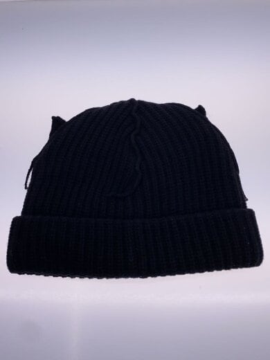商品画像：ニットキャップ/--/ウール/BLK/無地/レディース 2