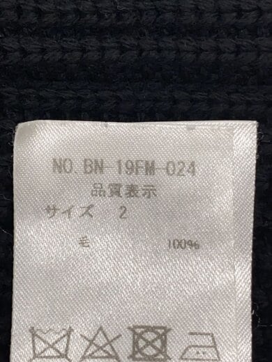 商品画像：カーディガン(厚手)/2/ウール/BLK/無地/BN-19FM-024 4