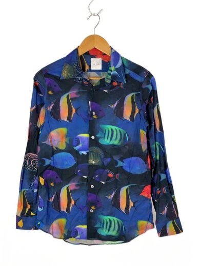 商品画像：長袖シャツ/M/コットン/マルチカラー/総柄/PF-WR-66379 1