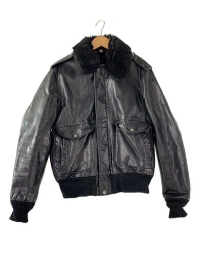 商品画像：レザージャケット・ブルゾン/42/レザー/BLK/無地/184SM// 1