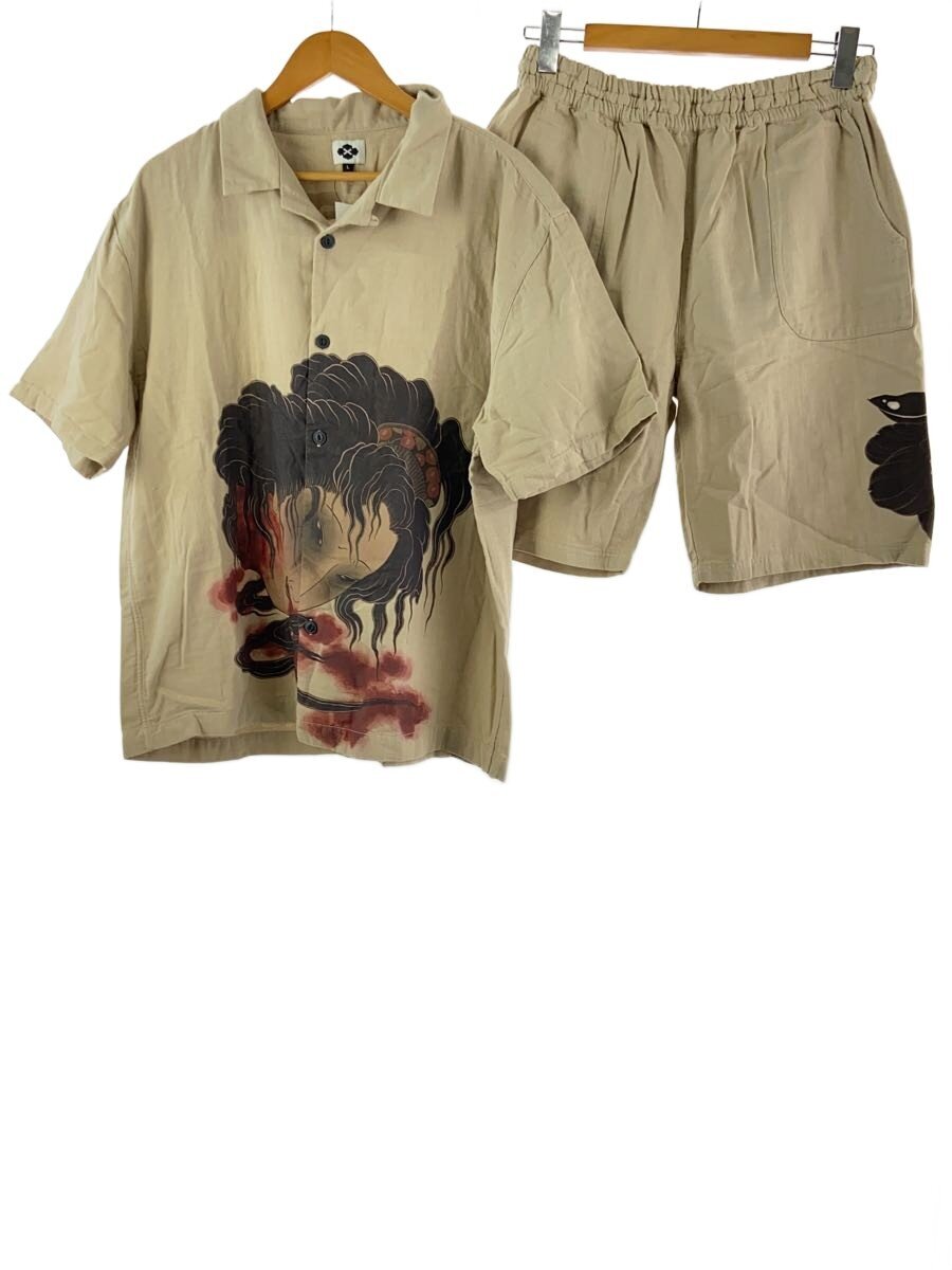 GAKKIN / セットアップ/L/コットン/KHK/総柄/ORD000131/ORD000132