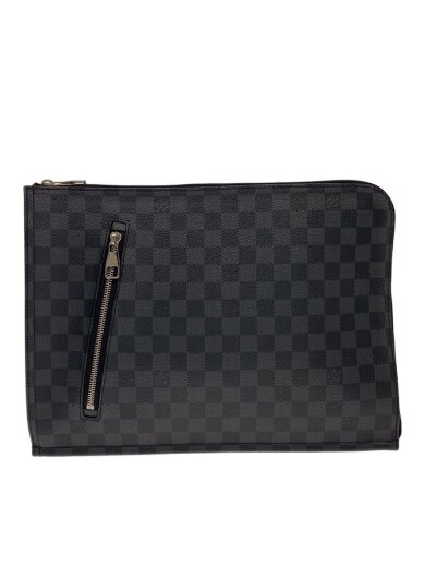 商品画像：ポッシュ・ドキュマン_ダミエ・グラフィット/PVC/BLK/総柄 1