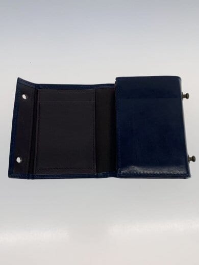 商品画像：2つ折り財布/レザー/NVY/無地/メンズ 4