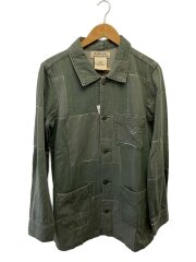 パッチワークステッチステンカラーコート/L/デニム/GRY