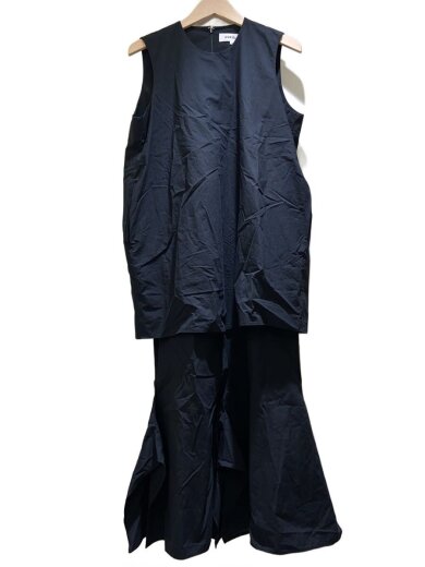 商品画像：ヘムドレス/ノースリーブワンピース/38/コットン/BLK/全体的にシワあり 1