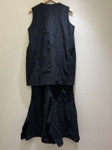 商品画像：ヘムドレス/ノースリーブワンピース/38/コットン/BLK/全体的にシワあり 2