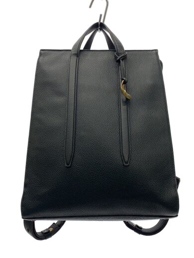 商品画像：スクエアリュック/レザー/BLK/無地/2WAY 1