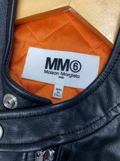 画像：MM6八の字/レザーベスト/36/牛革/BLK/S52FB0055//3