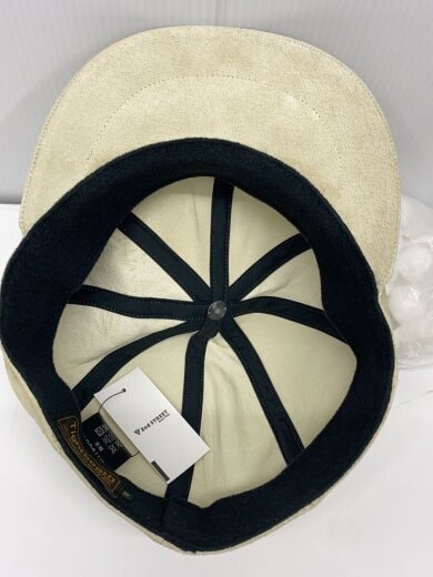 商品画像：ハンチング/M/豚革/BEG/無地/メンズ 4