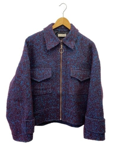 商品画像：カラーループツイードジャケット/M/ウール/BLU/21222215202 1
