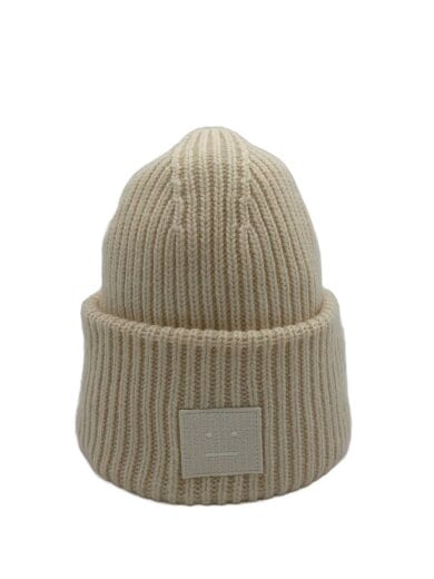 商品画像：スモールFaceロゴビーニー/ニットキャップ/ウール/クリーム/レディース/FA-UX-HATS000024 1